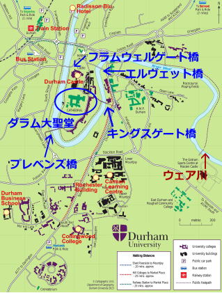ダラム大学の地図